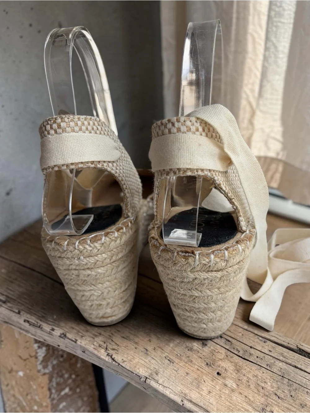 Coconuts by Matisse Leopard Print Espadrille Wedge with Cream Ankle Tie